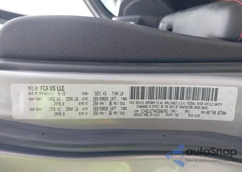 2017 Dodge Durango R/T Awd из США, поврежденный, VIN 1C4SDJCT4HC606761